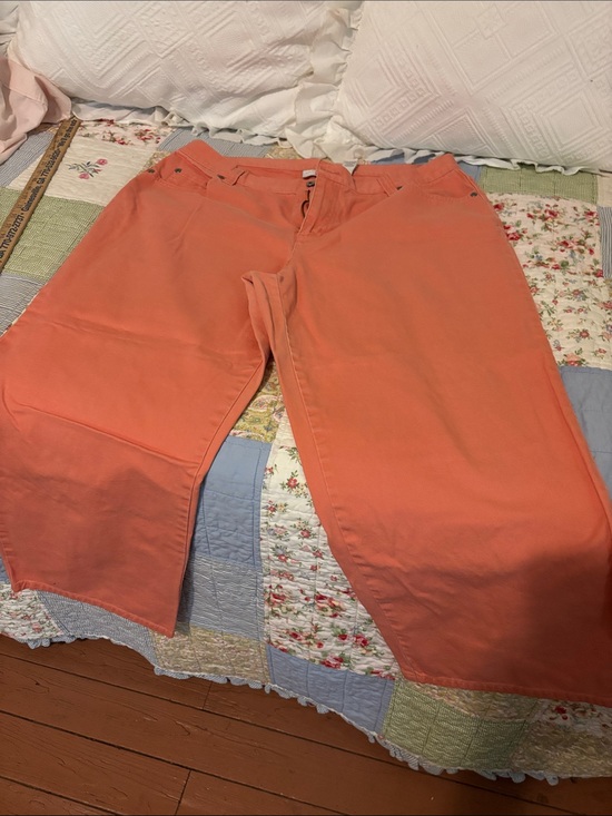 Liz Claiborne Denim - Liz Claiborne Coral-Orange Straight Leg Jeans